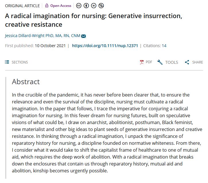 Screenshot of a scholarly journal abstract