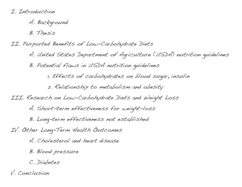 Mariah's outline for her essay